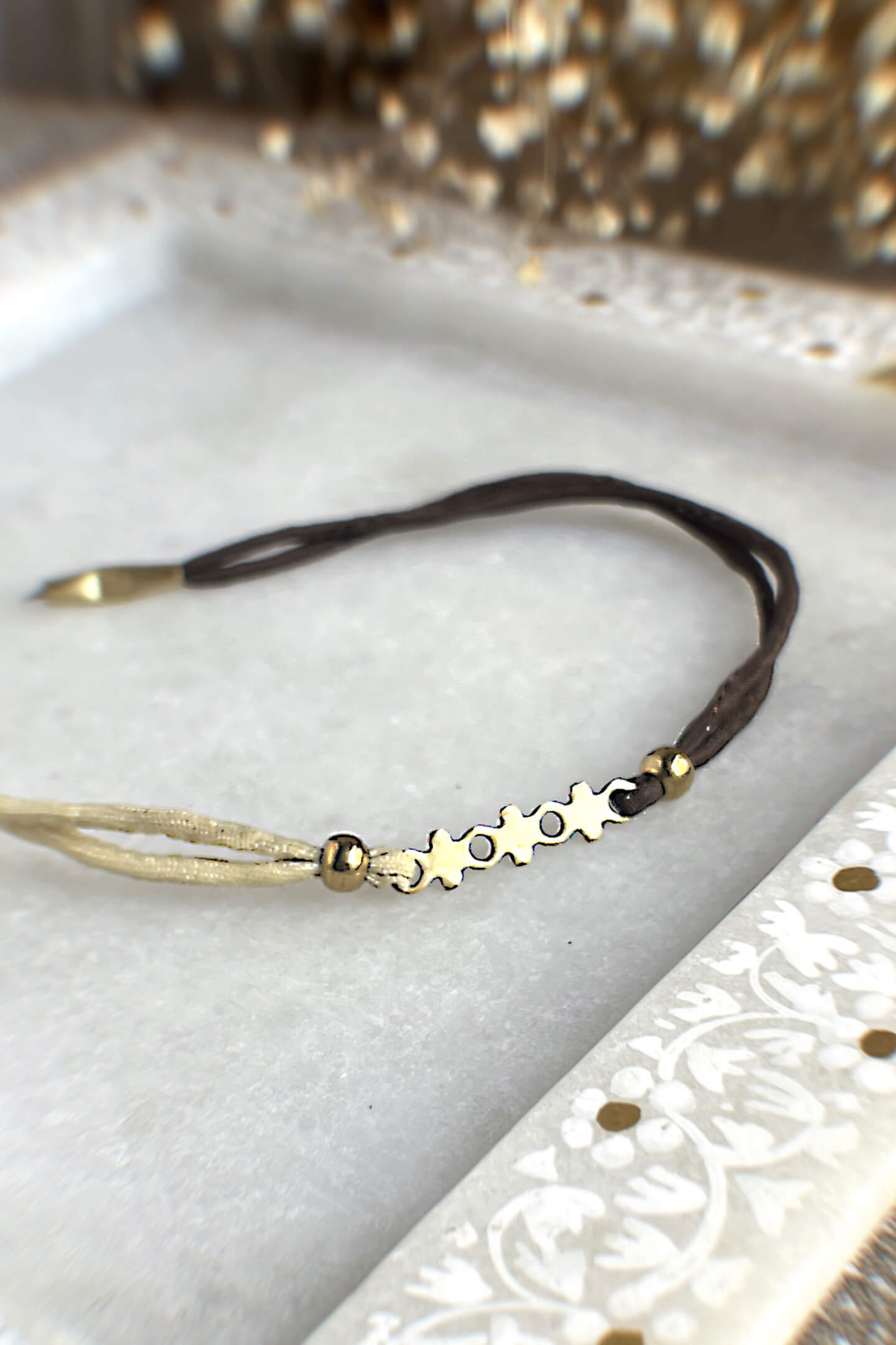 Kaari Sutra - Pearl Yellow & Brown